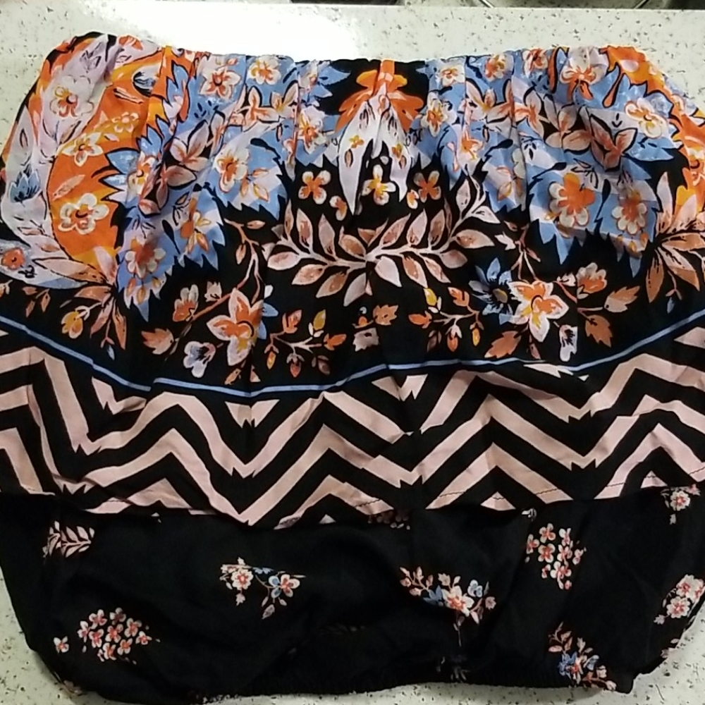 Express printed strapless top